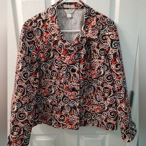 Christopher & Banks Brown/Coral Jacket Size PXL